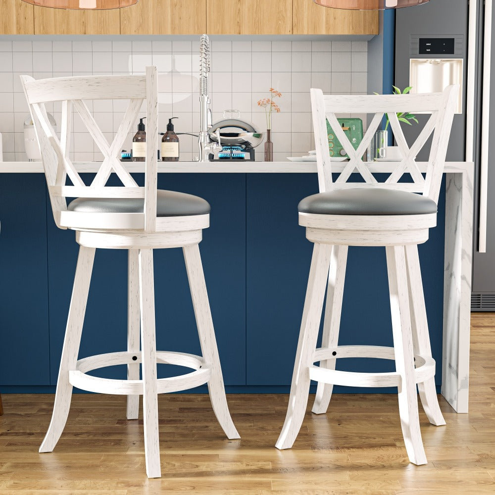 2-Piece Set Upholstered Bar Stool with Solid Wood Construction for Kitchen detail image - detail view 5