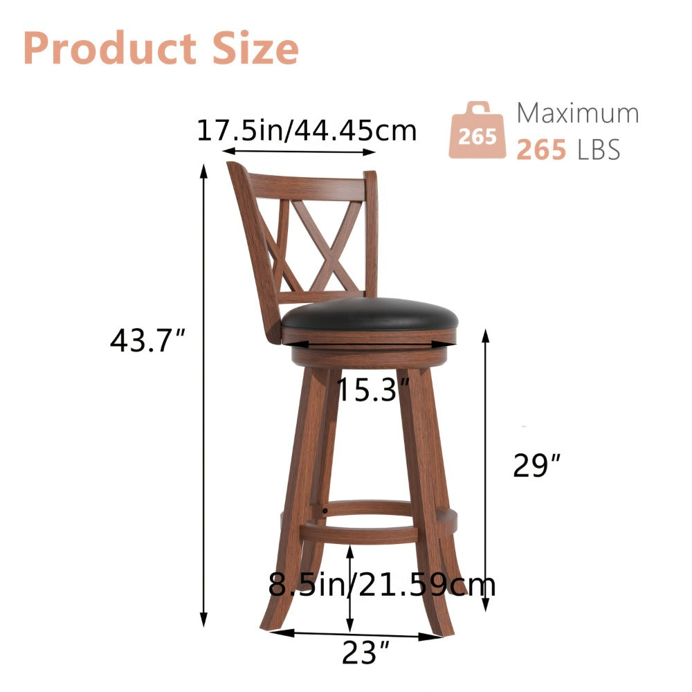 2-Piece Set Upholstered Bar Stool with Solid Wood Construction for Kitchen detail image - detail view 6