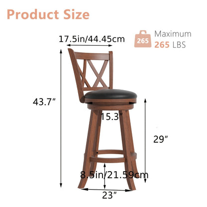 2-Piece Set Upholstered Bar Stool with Solid Wood Construction for Kitchen detail image - detail view 6