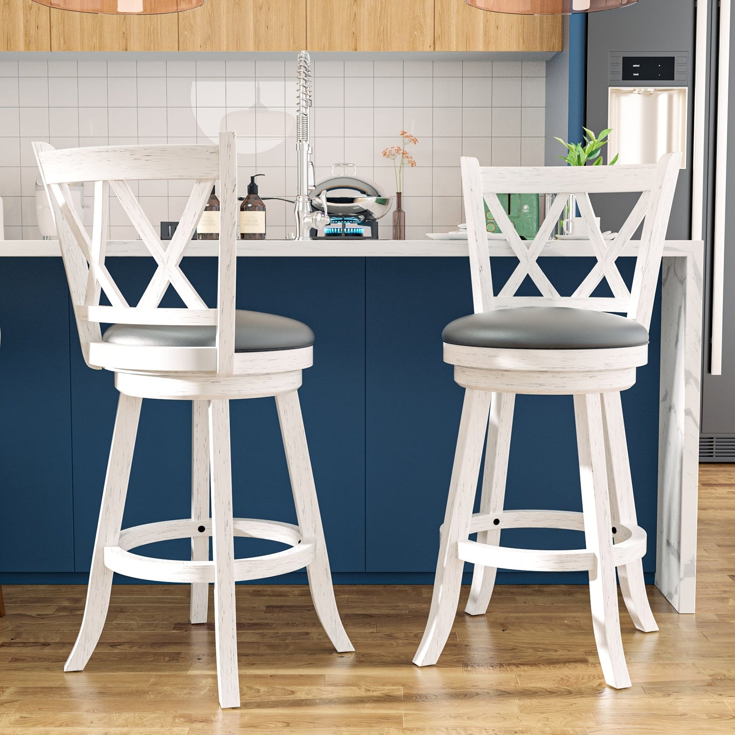 Bar Stool shown in the White, 24" option