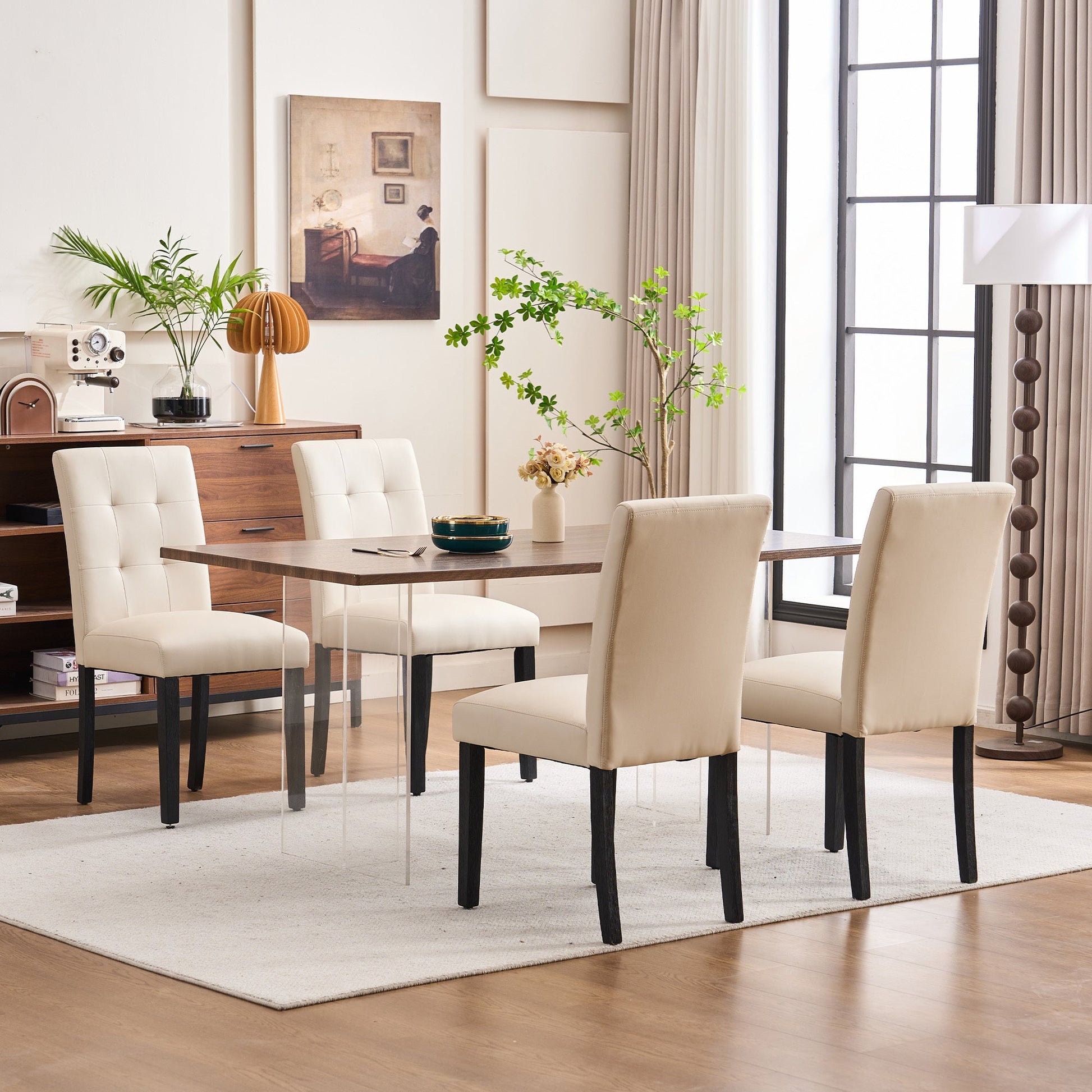 2-Piece Set Upholstered Dining Chair, Dining Room Accent Chair for Kitchen detail image - detail view 13