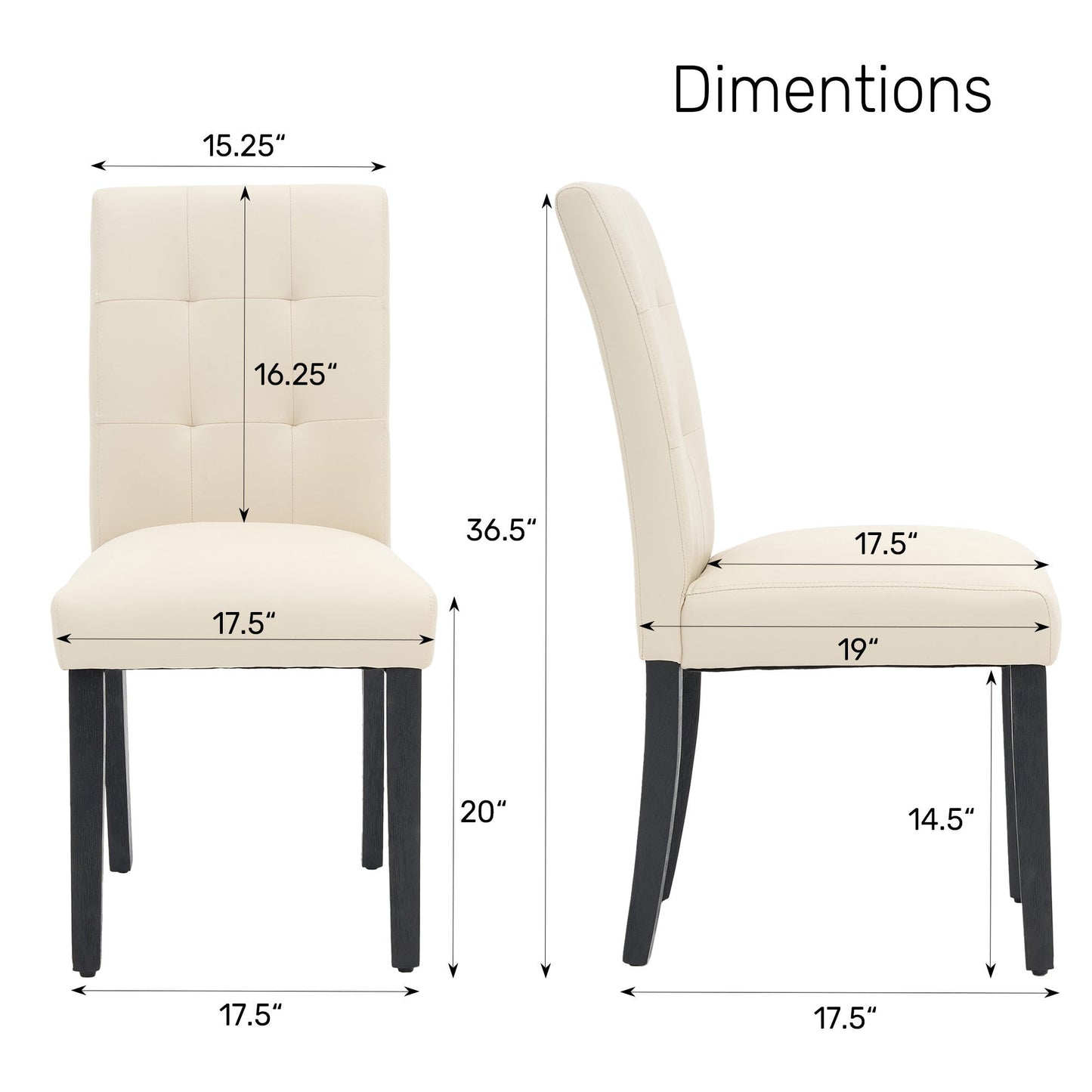 2-Piece Set Upholstered Dining Chair, Dining Room Accent Chair for Kitchen detail image - detail view 14
