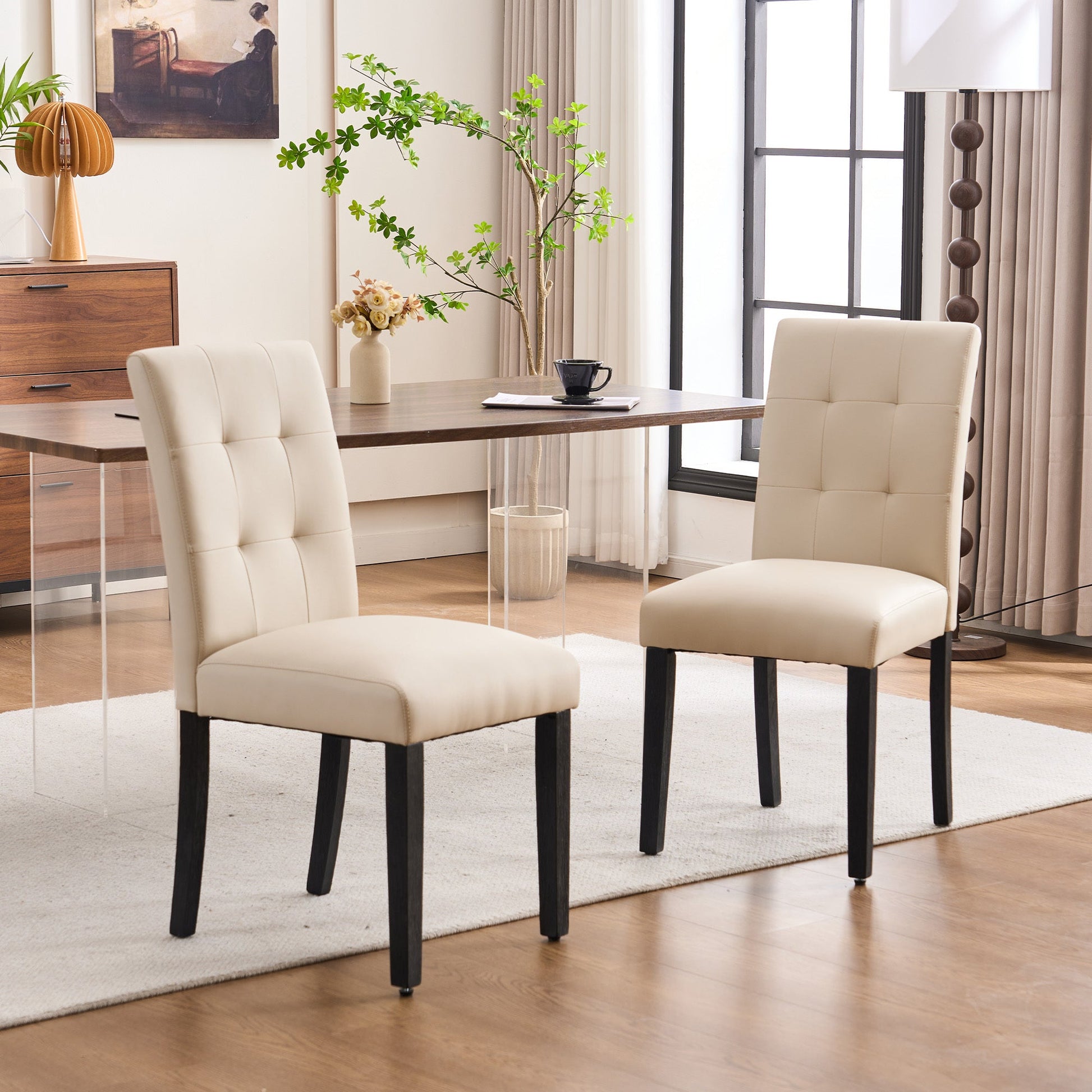 2-Piece Set Upholstered Dining Chair, Dining Room Accent Chair for Kitchen detail image