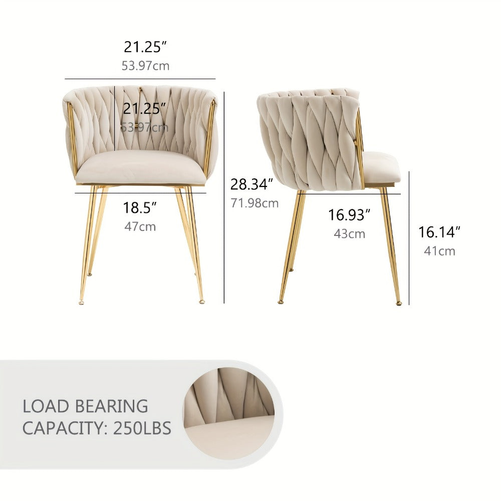 2-Piece Set Upholstered Dining Chair for Kitchen and Living Room detail image