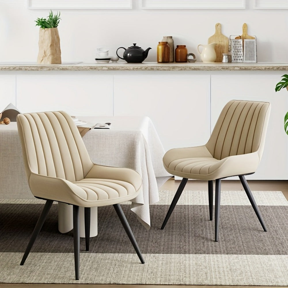 Dining Chair, Modern Upholstered Dining Chairs Set of 2/4 with Thick Cushions and Metal shown in the main product view