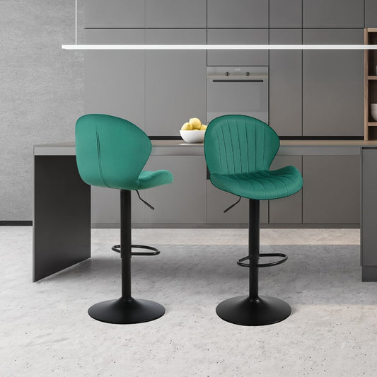 Bar Stool, Velvet Bar Stools Set of 2 or 3 with Back & Footrest, Height Adjustable Swivel shown in the main product view