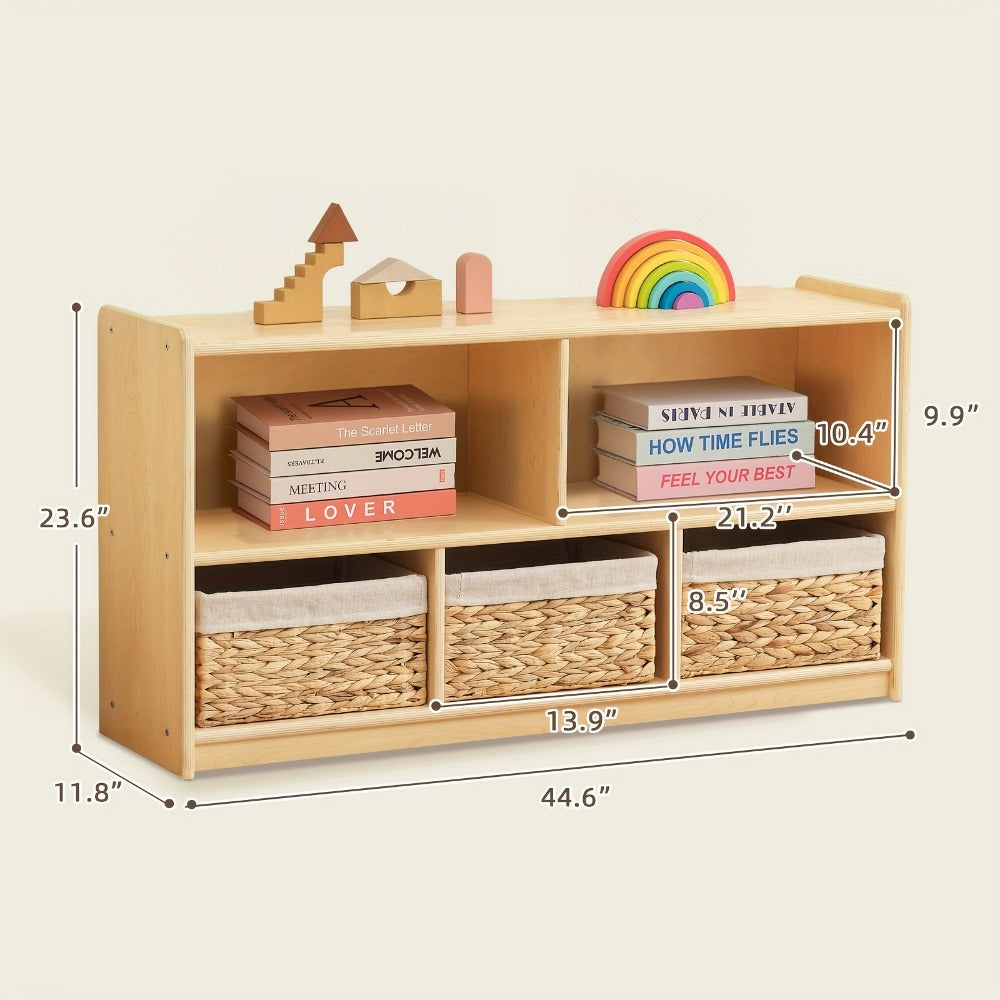 2-Shelf Wood Kids Bookshelf, Display Storage Shelf for Kids' Room detail image