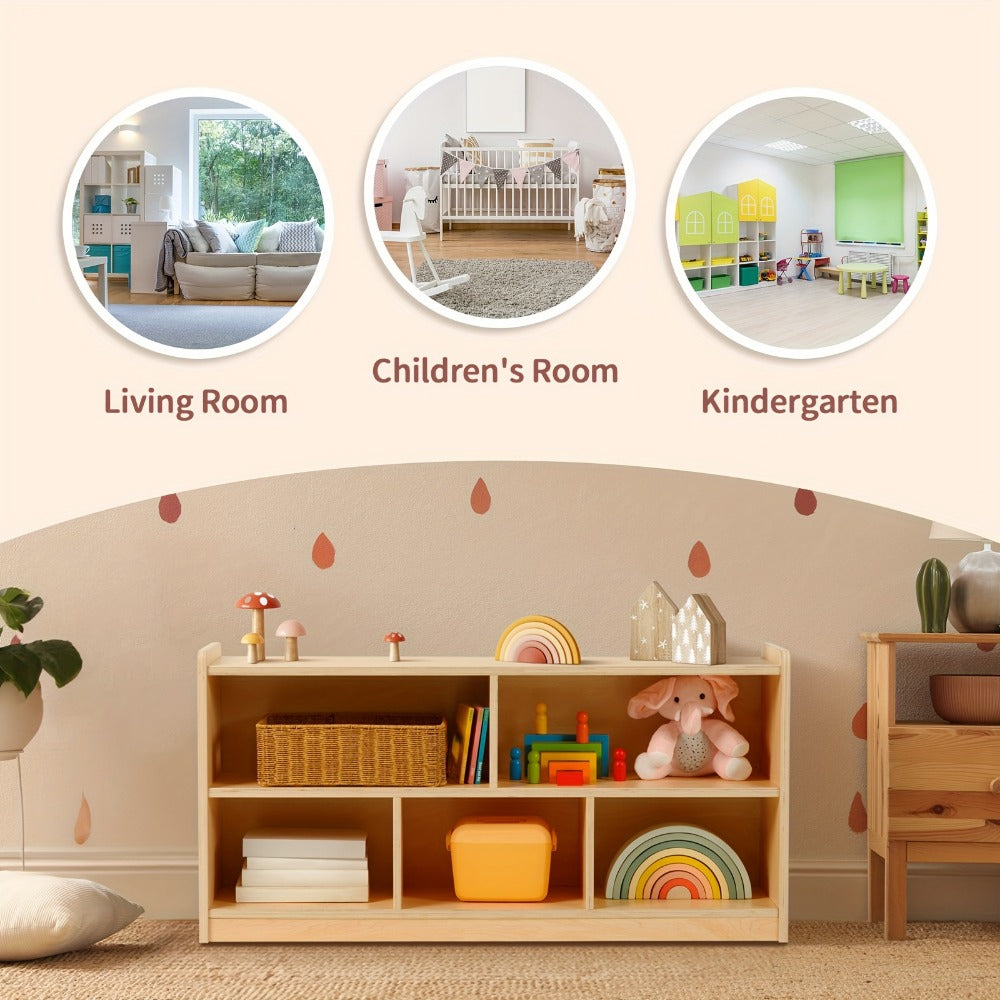 2-Shelf Wood Kids Bookshelf, Display Storage Shelf for Kids' Room detail image - detail view 4
