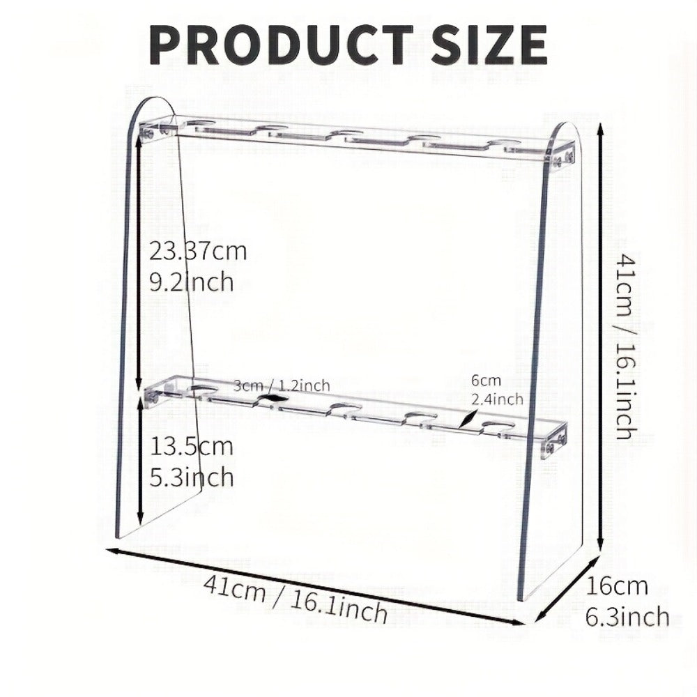 2-Tier Acrylic Wine Glass Rack with Wine Glass Holder for Kitchen detail image - detail view 3