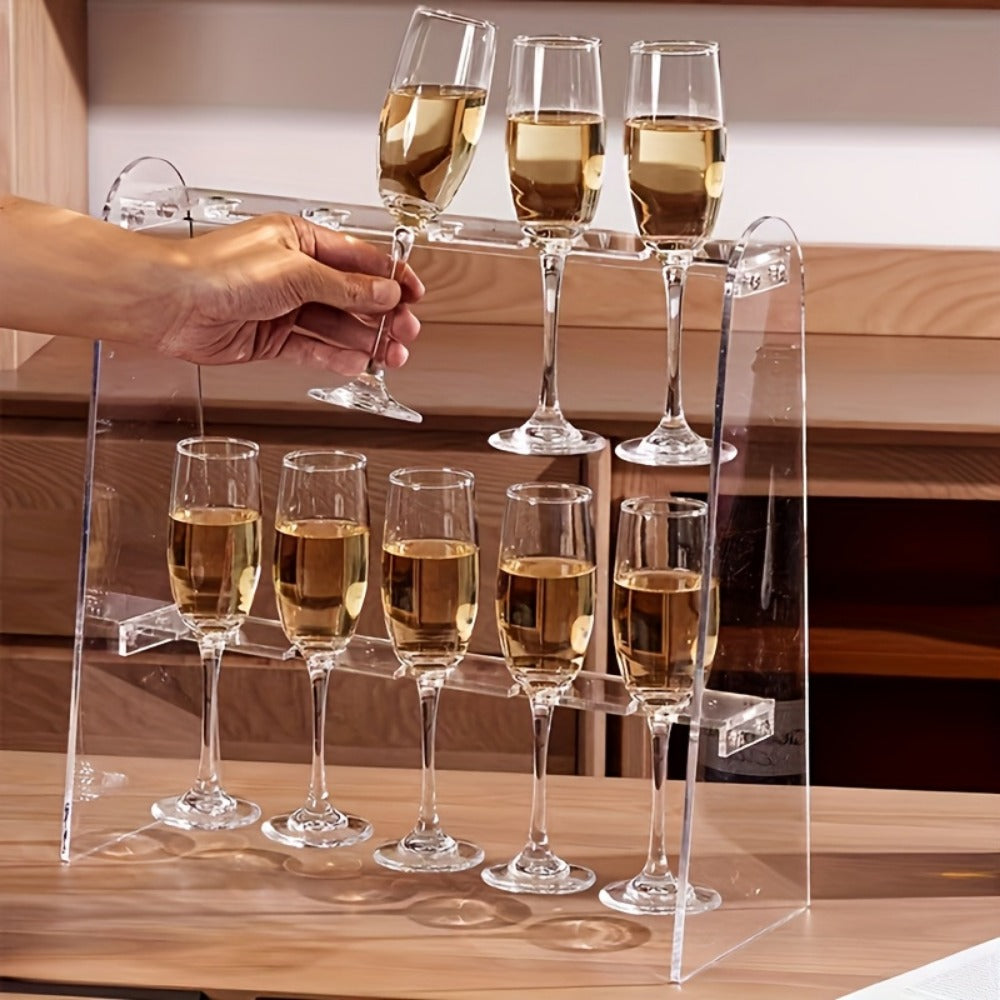 2-Tier Acrylic Wine Glass Rack with Wine Glass Holder for Kitchen detail image - detail view 4