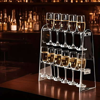 2-Tier Acrylic Wine Glass Rack with Wine Glass Holder for Kitchen detail image - detail view 5