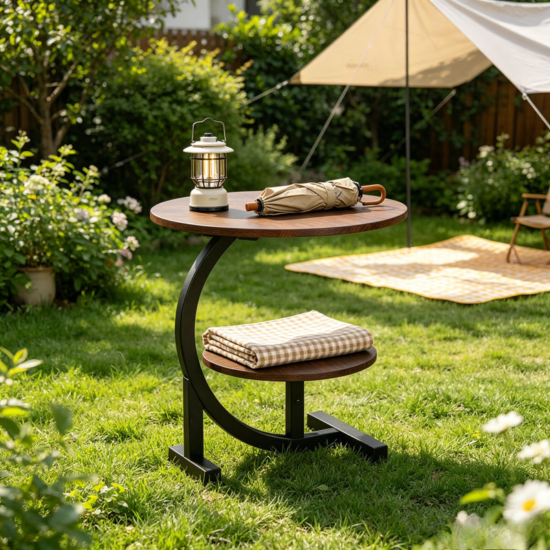 Outdoor Side Table shown in the Walnut option