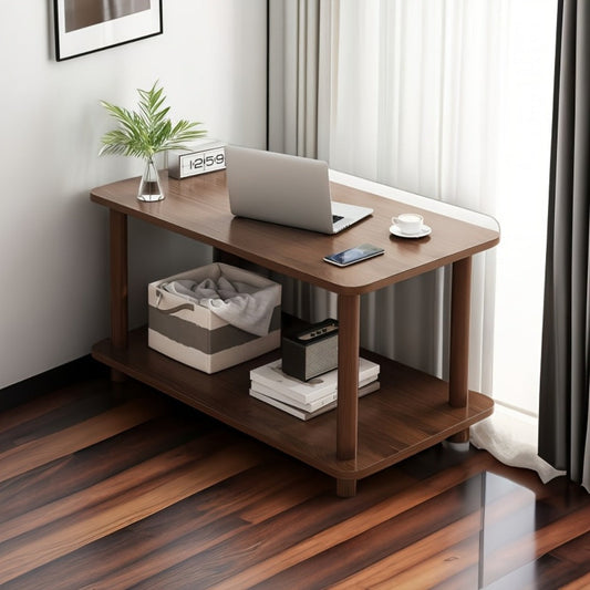 Side Table, 2-Tier Marble-Look Scratch-Resistant Top - Versatile Bedside Table & Coffee shown in the main product view