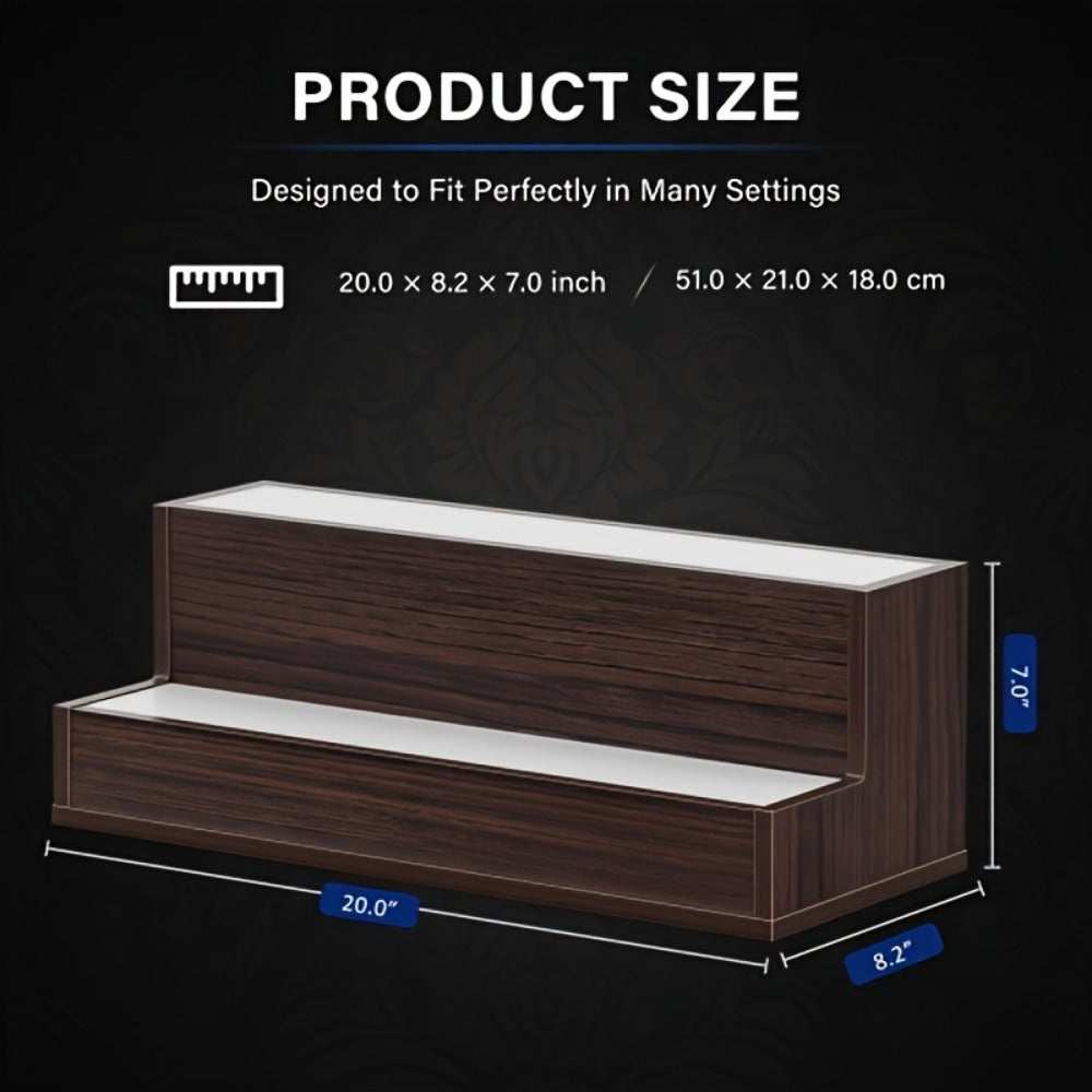2-Tier Freestanding Bar Shelf with LED Lighting for Organized Everyday Storage detail image