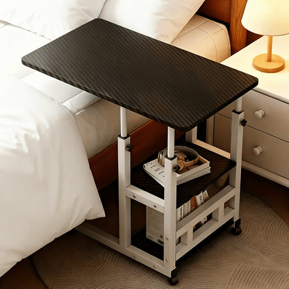 Bedside Table shown in the Black with 4 wheels option