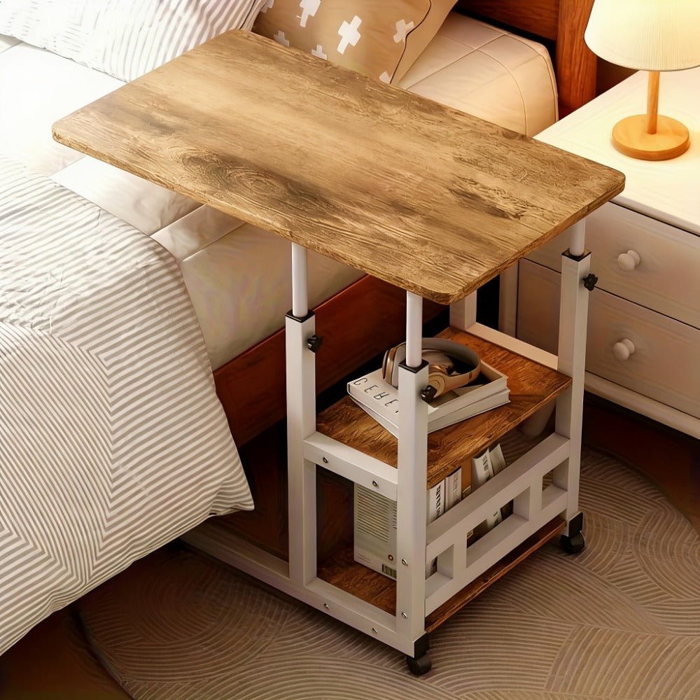 2-Tier Rolling Bedside Table with Rolling Wheels for Living Room detail image - detail view 5