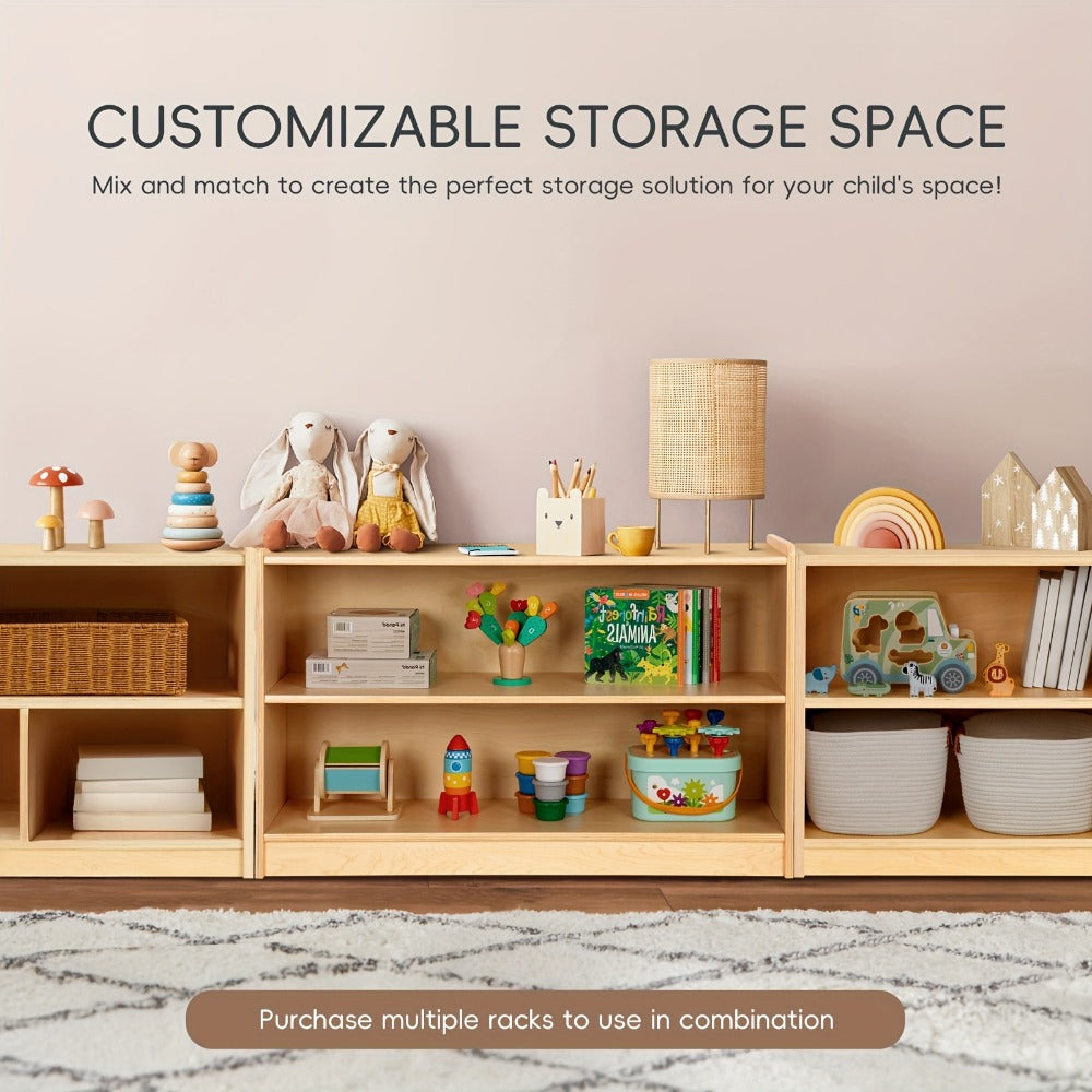 2-Tier Wide Kids Bookshelf with Open Shelves for Organized Everyday Storage detail image - detail view 10