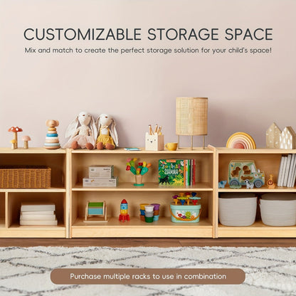 2-Tier Wide Kids Bookshelf with Open Shelves for Organized Everyday Storage detail image - detail view 10