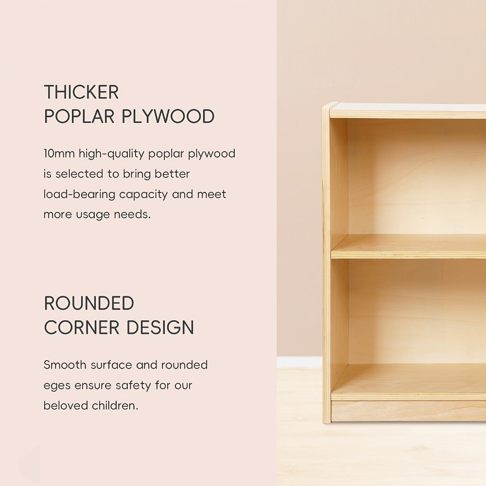 2-Tier Wide Kids Bookshelf with Open Shelves for Organized Everyday Storage detail image - detail view 6