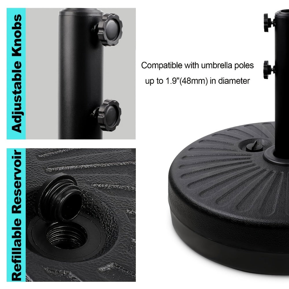 20-Inch Round Umbrella Stand with Sand or Water Fillable Base detail image