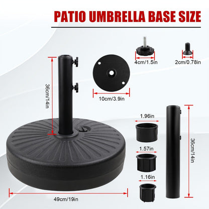 20-Inch Round Umbrella Stand with Sand or Water Fillable Base detail image - detail view 3