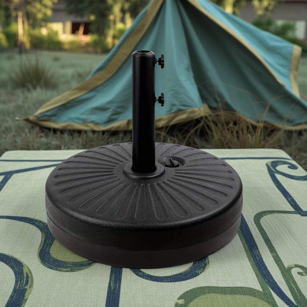 Umbrella Stand, Heavy Duty 50lb Round Base Steel Holder Sand or Water Fillable 20 Inch shown in the main product view