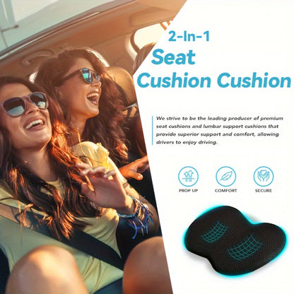 Car Neck Pillow & Seat Cushion - Memory Foam Cervical Support for Driving, Office & Home | Lumbar & Spine Relief Cushion