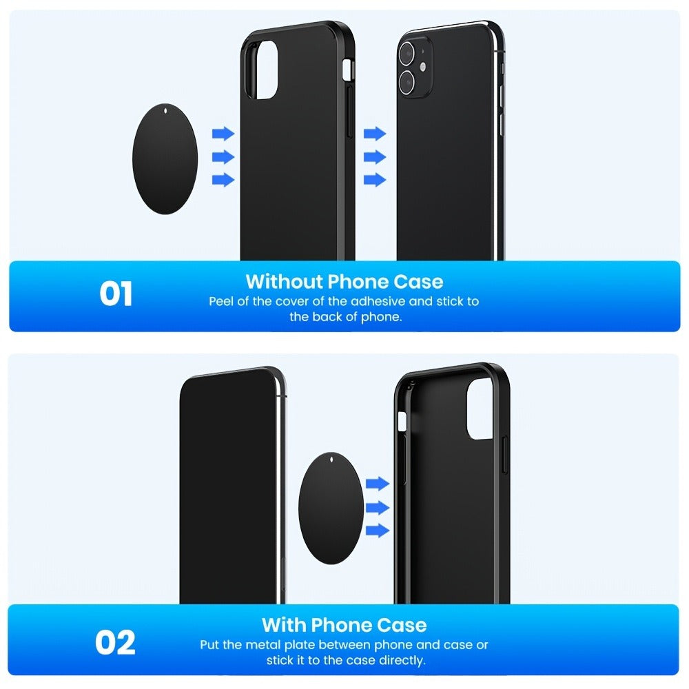 Magnetic Car Phone Mount 2-Pack – 360° Strong Magnet Dashboard Holder, Temperature-Resistant Adhesion, Compatible with iPhone, Samsung, Xiaomi, Huawei & All Smartphones