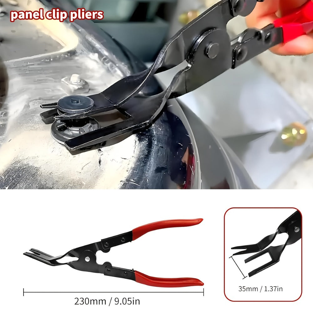Fuel Line Pliers Set 8pcs Heavy Duty – Auto Fuel System Repair Kit with 80° Disconnect Pliers, Hose Clamp Pliers, Caliper & Filter Tool, Durable Steel, Red & Black Handles for Mechanics & DIY