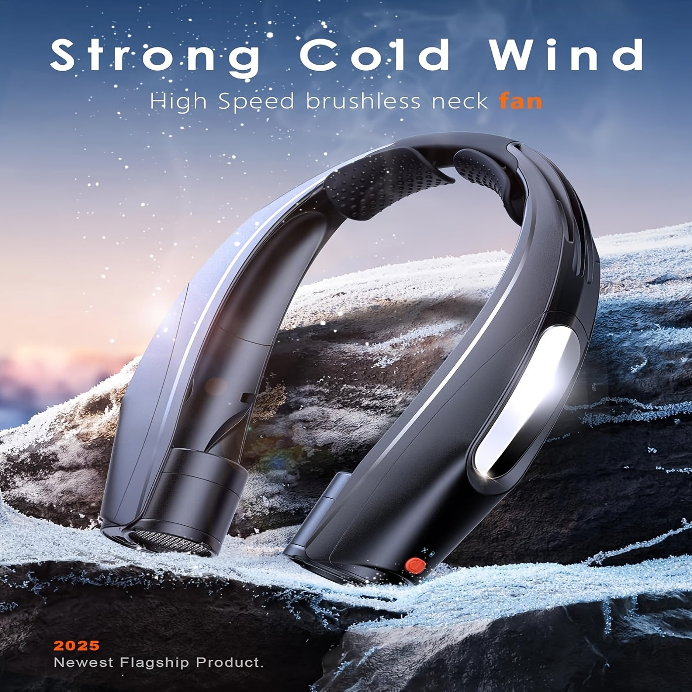 Portable Neck Fan Hands-Free Wearable Personal Fan – 3000mAh USB Rechargeable, 6 Adjustable Speeds, 5-Blade Quiet Cooling Fan for Home, Office, Outdoor & Travel, ABS Material, Push Button Control