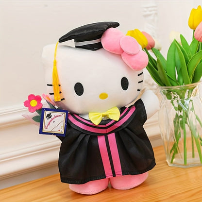 Hello Kitty Graduation Cap and Gown Set — Officially Licensed Sanrio Doctoral Cap & Bachelor Gown, Kawaii Grad Gift for Girls & Teens, Graduation Photo Prop, Party Decor, Bouquet Decoration, Student Prize