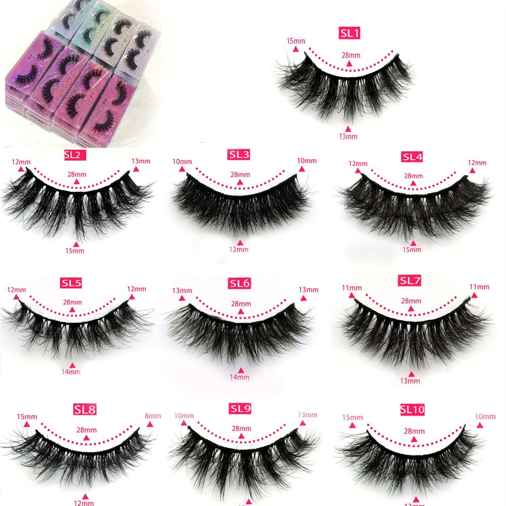 Russian DD Curl False Eyelashes 20 Pairs 5 Mix Styles – Cat Eye Extra Thick Fluffy Natural Reusable Lightweight Lash Multipack for Daily Wear, Parties & Special Occasions