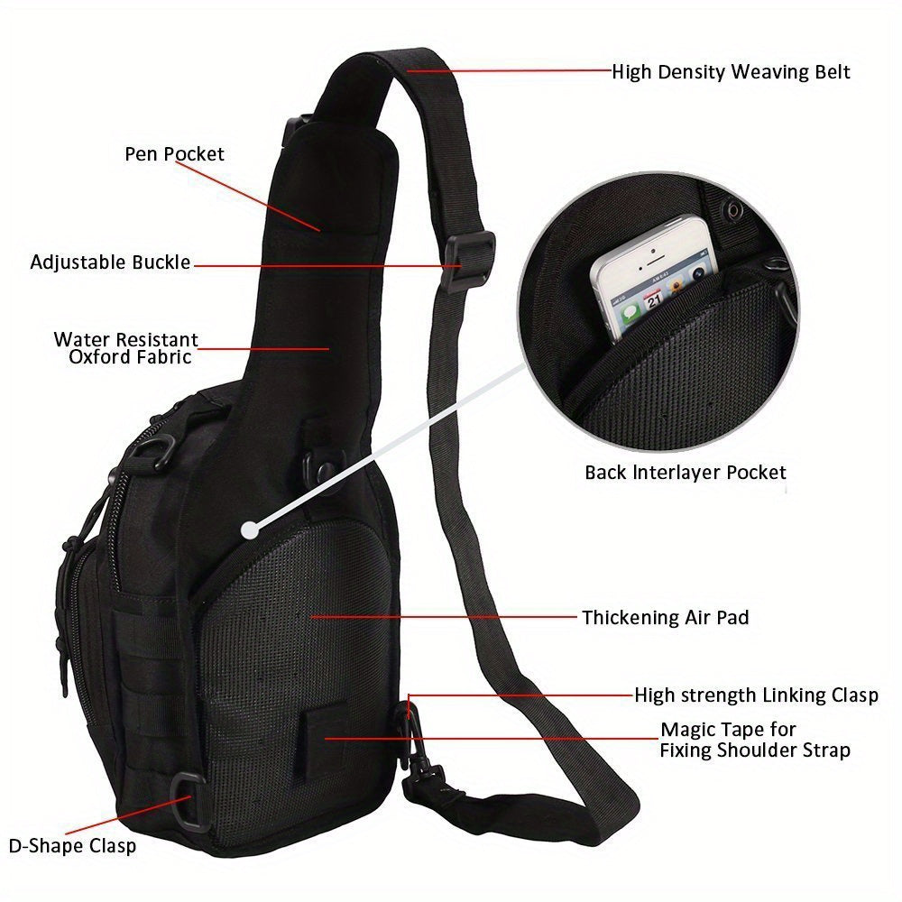 Tactical Sling Backpack – Foldable Crossbody Chest Bag for Men & Women, Large Capacity, Multi-Functional Shoulder Pack for Hiking, Travel, Fishing & Daily Commute