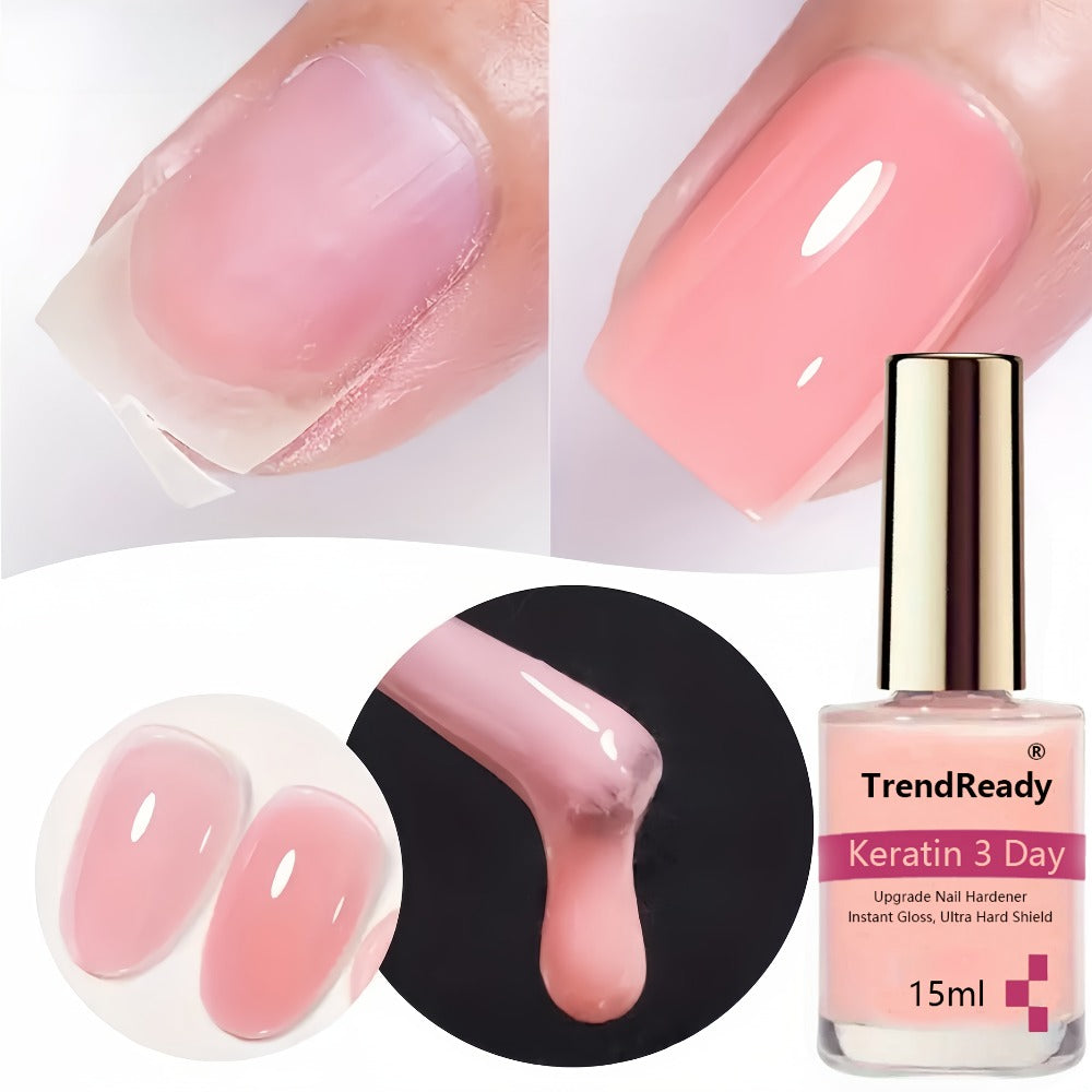 Nail Hardener Base Coat 2 Pack – Protein Repair Strengthener Treatment, HEMA-Free, Ridge Filler, Clear Polish for Weak Brittle Peeling Nails, Fast Dry Long Lasting