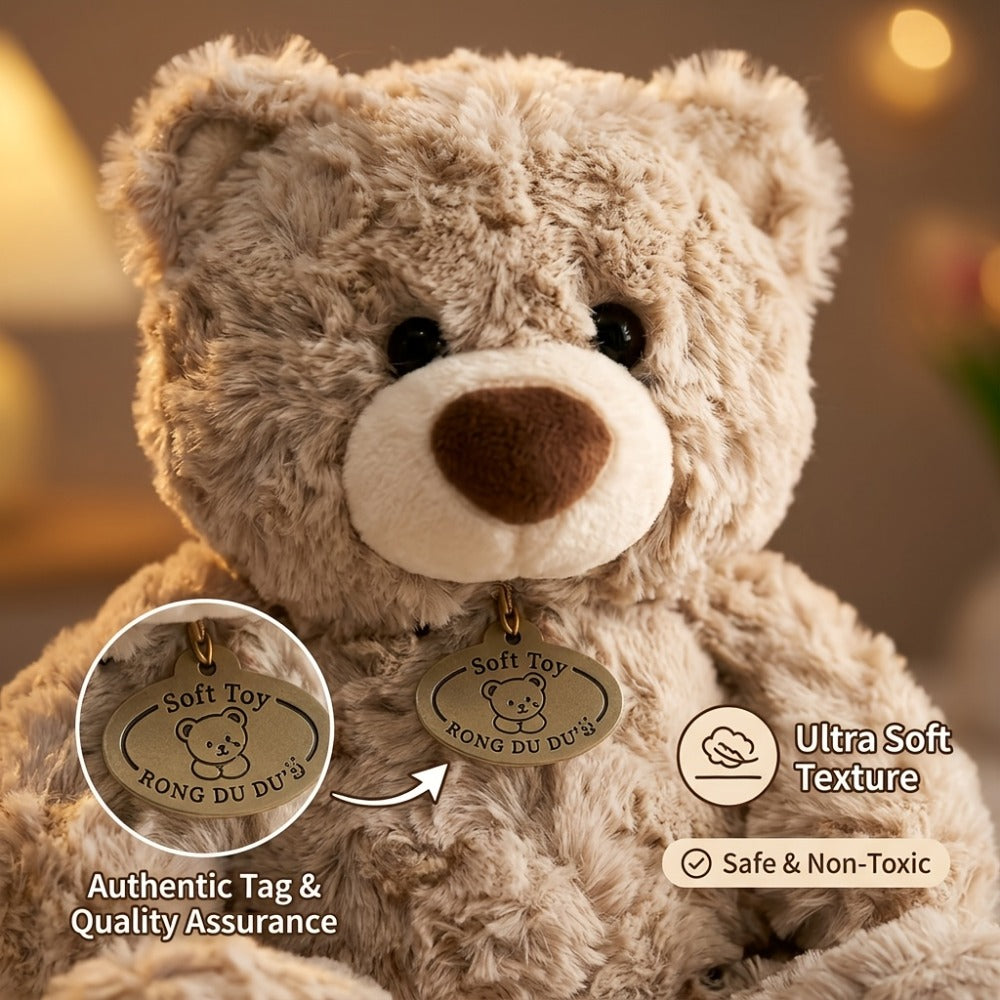 Giant Teddy Bear Stuffed Animal Plush Toy – Lifelike Soft Cuddly Bear Doll for Kids Adults Home Decor, Best Christmas Birthday Valentine Gift, Beige Brown