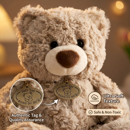 Giant Teddy Bear Stuffed Animal Plush Toy – Lifelike Soft Cuddly Bear Doll for Kids Adults Home Decor, Best Christmas Birthday Valentine Gift, Beige Brown