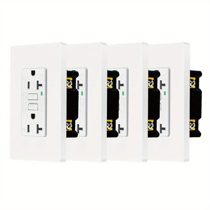 GFCI Outlet 20 Amp Tamper Resistant WR Weather Resistant with Wall Plate ETL Listed LED Indicator Test Reset Button Ground Fault Circuit Interrupter for Bathroom Kitchen Garage 2 4 6 10 20 Pack Black White