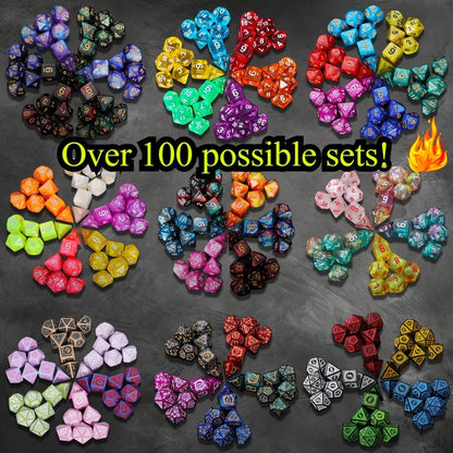 Mystery Box DnD Dice Set 72pcs Blind Box 9 Sets Random Polyhedral Dice with Pouches – D4 D6 D8 D10 D12 D20 Surprise Gift for D&D RPG Tabletop Gamers