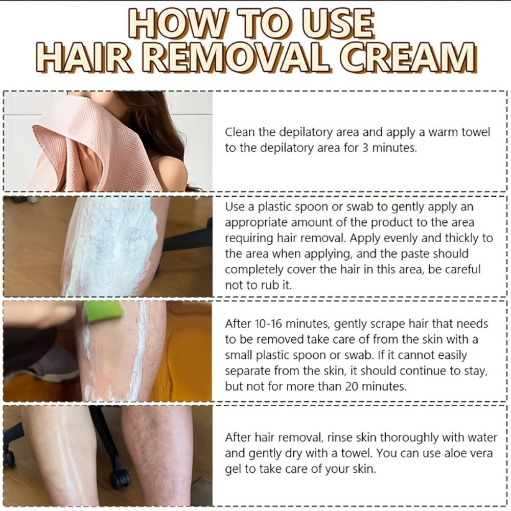 Hair Removal Cream 5-Minute Fast Depilatory for Legs Arms Armpits Abdomen 50g - Gentle Painless No Residue Moisturizing Body Hair Remover for Women Men All Skin Types Razor-Free