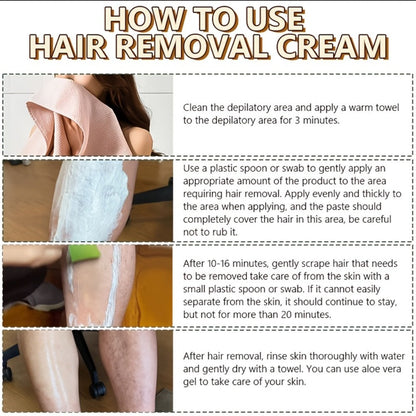 Hair Removal Cream 5-Minute Fast Depilatory for Legs Arms Armpits Abdomen 50g - Gentle Painless No Residue Moisturizing Body Hair Remover for Women Men All Skin Types Razor-Free