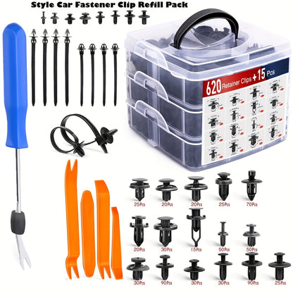Car Retainer Clips Push Fasteners Kit Bumper Plastic Rivets Assortment for Auto Interior Exterior Trim Panel Body Clips - 113 to 928 Pcs