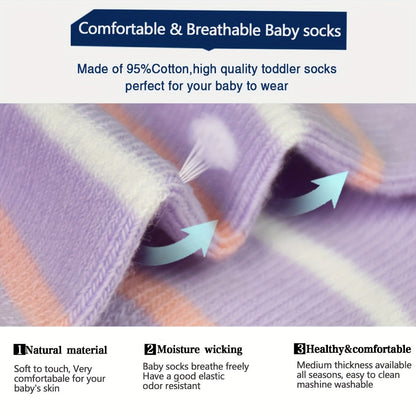 Toddler Non-Slip Walking Socks - 12-Pair Pack
