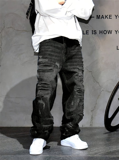 Men's Baggy Jeans - Classic Wash Clean Finish Everyday