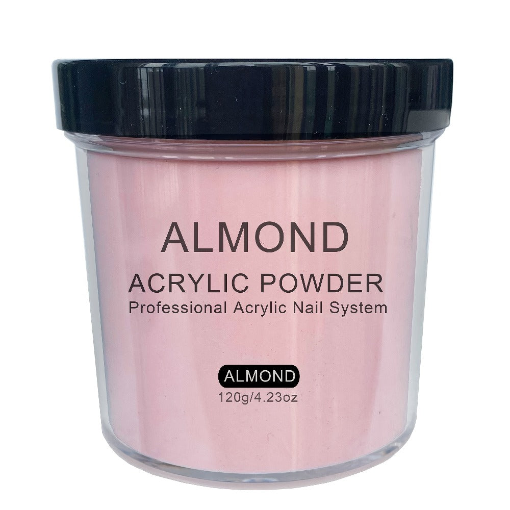 Acrylic Nail Powder 4oz Formaldehyde-Free Rose Peach Almond Natural Pink Shades Professional System for Nail Extensions Sculpting 3D Nail Art Overlay - No Lamp Needed Nail Tech Supplies