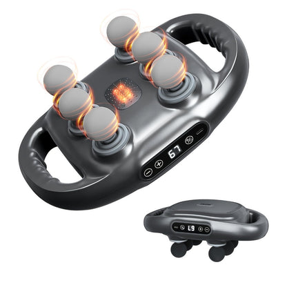 Tapping Massage Gun with 6 Interchangeable Heads – USB Rechargeable Handheld Deep Tissue Vibration Massager for Back, Neck, Shoulders, Legs & Full Body Muscle Relaxation, Professional Home Massager