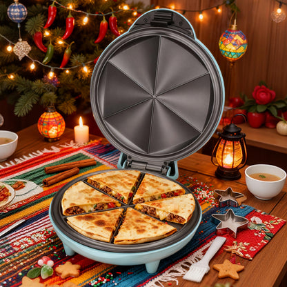 Electric Quesadilla Maker 9.5 Inch – Grilled Cheese Machine, Extra Stuffing Capacity, Easy 6-Wedge Slice, Non-Slip Feet | Also Available as 12 Inch Pizza Maker