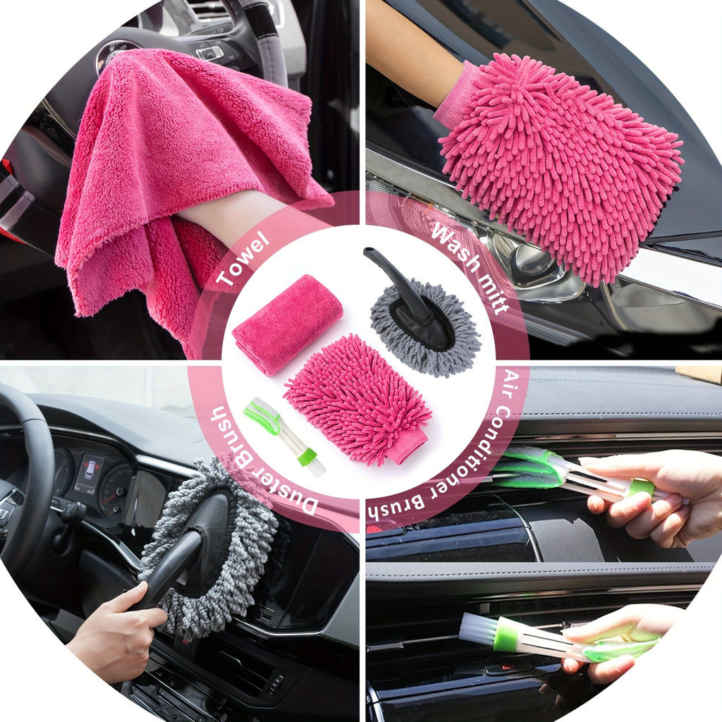 FCLUSLL 41pcs Car Cleaning And Washing Kit, Internal Detail Cleaning Kit, Equipped with High-power Handheld Vacuum Cleaner, Foldable Bucket, Windshield Tool, Snow Shovel, Tire Brush, Complete Set Of Car Care Tools, Holiday Gift for Family