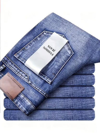 Men's Straight Leg Jeans - Classic Wash Clean Finish Travel