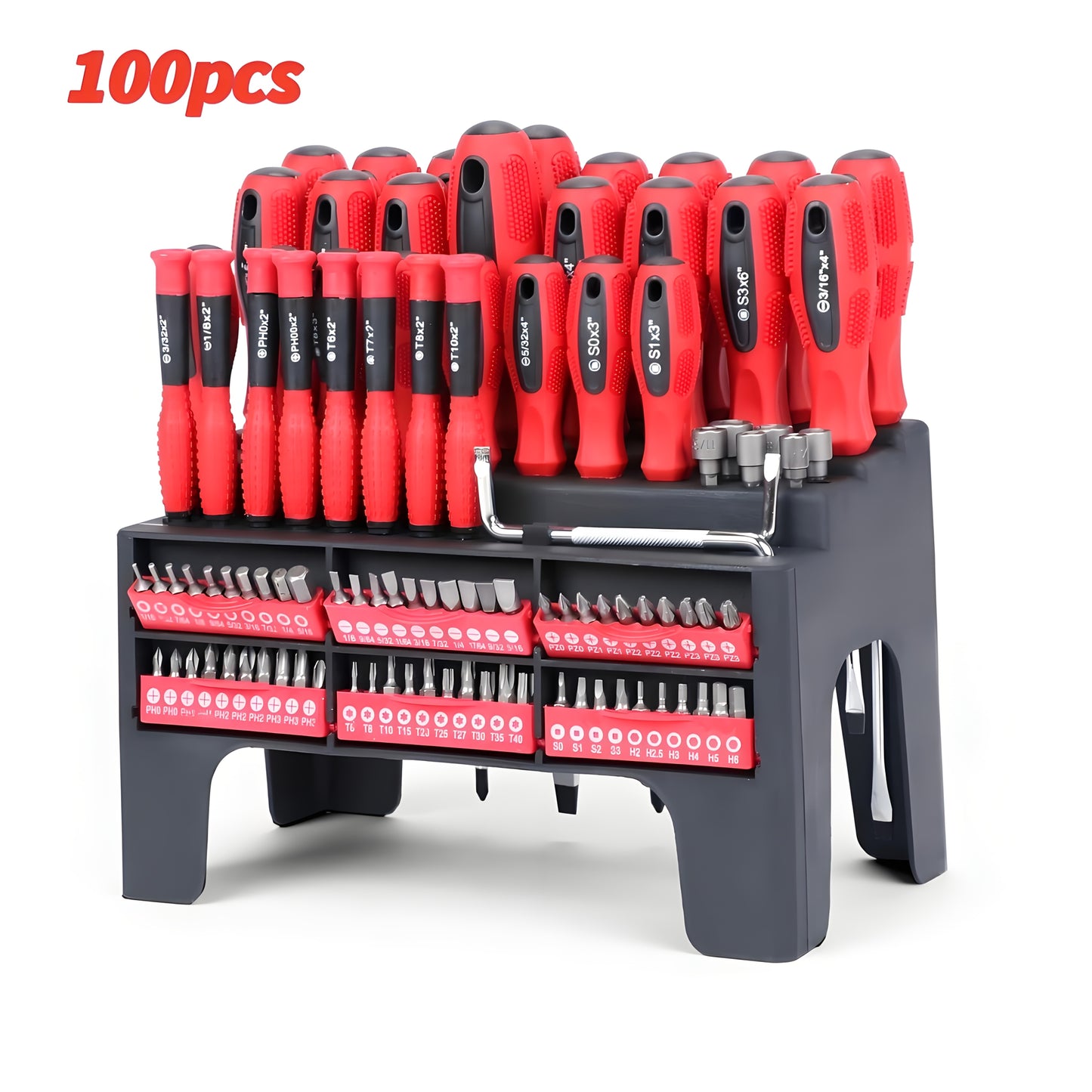 XSLRDKE 100/118/126pcs Magnetic Screwdriver Set, Insulated Magnetic Screwdriver Tool with Plastic Racking for Electronics And Precision Work, Non-Slip Rubber Handles, Men's Tool Gift, Holiday Gift, Tools Set Deal Clearance, Tools Set