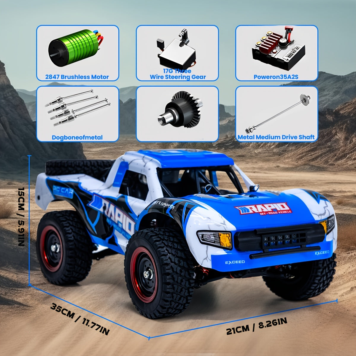RC Off-Road Car 1:14 Scale 4WD High Speed for Adults Teens – Carbon Brush 38KM/H or Brushless PRO 50-70KM/H All-Terrain Remote Control Racing Truck Hobby Grade Birthday Christmas Gift Enthusiasts